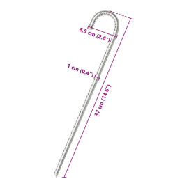 Piquets de tente 6 pcs 37 cm Ø10 mm acier galvanisé