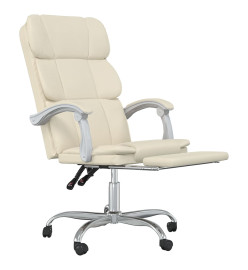 Fauteuil inclinable de bureau Crème Similicuir