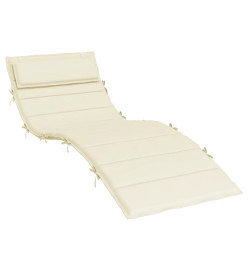 Coussin de chaise longue crème 180x60x3 cm tissu oxford