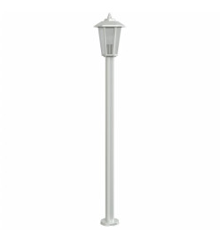 Lampadaire d'extérieur argenté 120 cm acier inoxydable