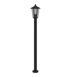 Lampadaires d'extérieur 3 pcs noir 120 cm acier inoxydable