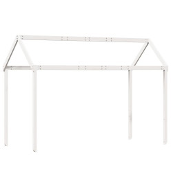 Lit superposé et échelle et toit blanc 90x200cm bois pin massif
