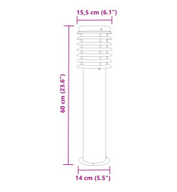 Lampadaires d'extérieur 3 pcs noir 60 cm acier inoxydable