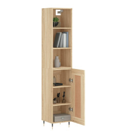 Buffet haut Chêne sonoma 34,5x34x180 cm Bois d'ingénierie