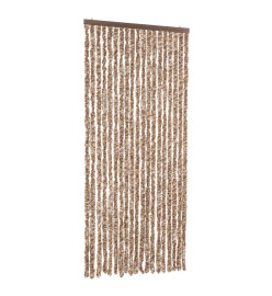 Rideau anti-mouches beige et marron foncé 56x200 cm chenille