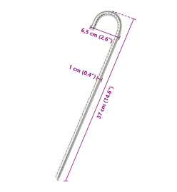 Piquets de tente 12 pcs 37 cm Ø10 mm acier galvanisé