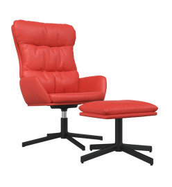 Chaise de relaxation avec repose-pied Rouge Similicuir