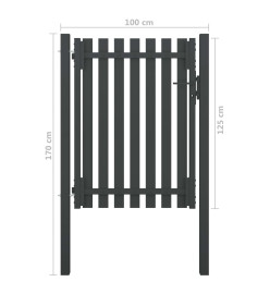 Portail de clôture de jardin Acier 1x1,7 m Anthracite