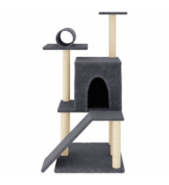 Arbre à chat avec griffoirs en sisal gris foncé 110,5 cm