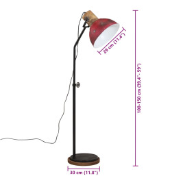 Lampadaire 25 W rouge délavé 30x30x100-150 cm E27