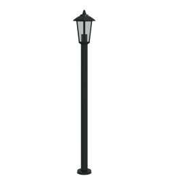 Lampadaire d'extérieur noir 120 cm acier inoxydable