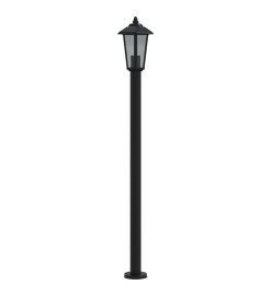 Lampadaire d'extérieur noir 120 cm acier inoxydable