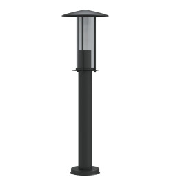 Lampadaire d'extérieur noir 60 cm acier inoxydable