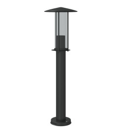 Lampadaire d'extérieur noir 60 cm acier inoxydable