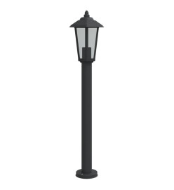 Lampadaire d'extérieur noir 80 cm acier inoxydable