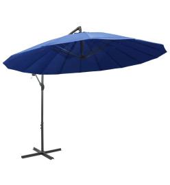 Parasol suspendu Bleu 3 m Mât en aluminium