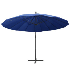 Parasol suspendu Bleu 3 m Mât en aluminium