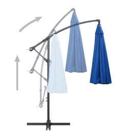 Parasol suspendu Bleu 3 m Mât en aluminium