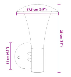 Appliques murales d'extérieur 2pcs argenté acier inoxydable