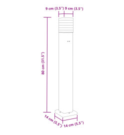 Lampadaires d'extérieur avec sortie 3 pcs noir 80 cm aluminium