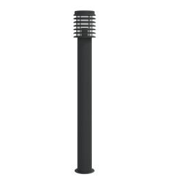 Lampadaires d'extérieur 3 pcs noir 110 cm acier inoxydable