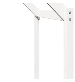 Lit superposé et échelle et toit blanc 80x200cm bois pin massif