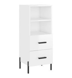 Buffet Blanc brillant 34,5x34x90 cm Bois d'ingénierie