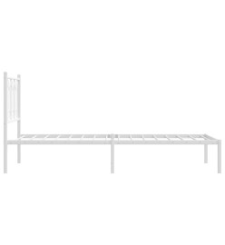Cadre de lit métal avec tête de lit blanc 90x200 cm