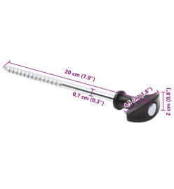 Piquets de tente 12 pcs 20 cm Ø7 mm acier galvanisé