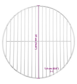 Grille de barbecue ronde Ø37 cm Acier inoxydable 304