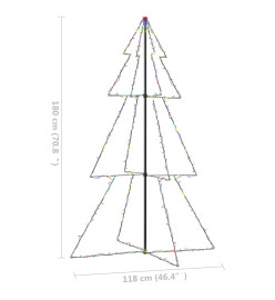 Arbre de Noël cône 240 LED d'intérieur/d'extérieur 118x180 cm