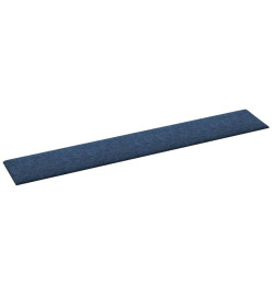 Panneaux muraux 12 pcs Bleu 90x15 cm Tissu 1,62 m²