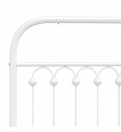 Cadre de lit métal avec tête de lit/pied de lit blanc 107x203cm