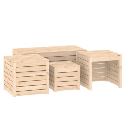 Ensemble de boîtes de jardin 4 pcs bois de pin massif