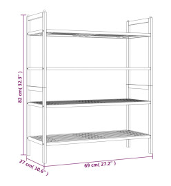 Étagères à chaussures 2 pcs 69x27x41 cm Bois massif de noyer