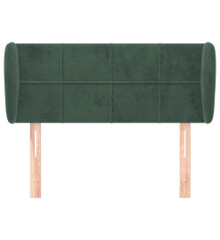 Tête de lit avec oreilles Vert foncé 83x23x78/88 cm Velours