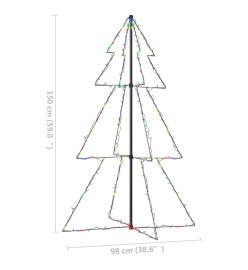 Arbre de Noël cône 200 LED d'intérieur/d'extérieur 98x150 cm