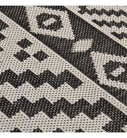 Tapis à tissage plat d'extérieur 160x230 cm Rayures noires