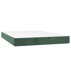 Sommier à lattes de lit et matelas Vert foncé 140x190cm Velours
