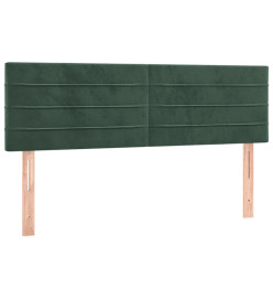 Sommier à lattes de lit et matelas Vert foncé 140x190cm Velours