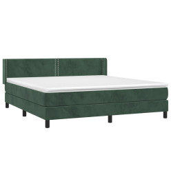 Sommier à lattes de lit et matelas Vert foncé 160x200cm Velours