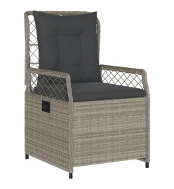 Ensemble à manger de jardin et coussins 5 pcs gris clair rotin
