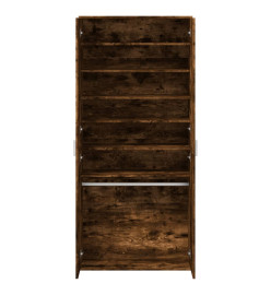 Armoire à chaussures chêne fumé 80x39x178 cm bois d'ingénierie