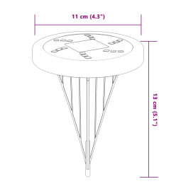 Lampes solaires de sol et piquets de sol extérieur 12 pcs