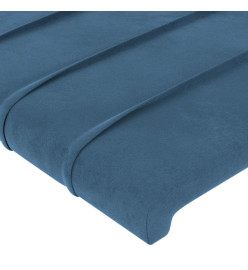 Tête de lit avec oreilles Bleu Foncé 83x16x78/88 cm Velours