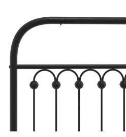 Cadre de lit métal avec tête de lit/pied de lit noir 193x203 cm