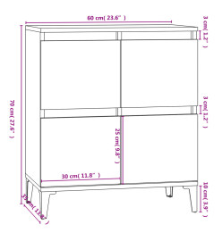 Buffet Chêne fumé 60x35x70 cm Bois d'ingénierie