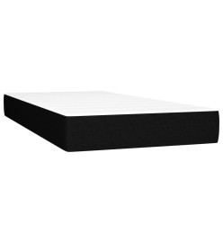 Sommier à lattes de lit matelas LED Noir 200x200 cm Tissu