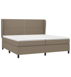 Sommier à lattes de lit avec matelas Taupe 200x200 cm Tissu