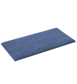 Panneaux muraux 12 pcs Bleu 30x15 cm Tissu 0,54 m²